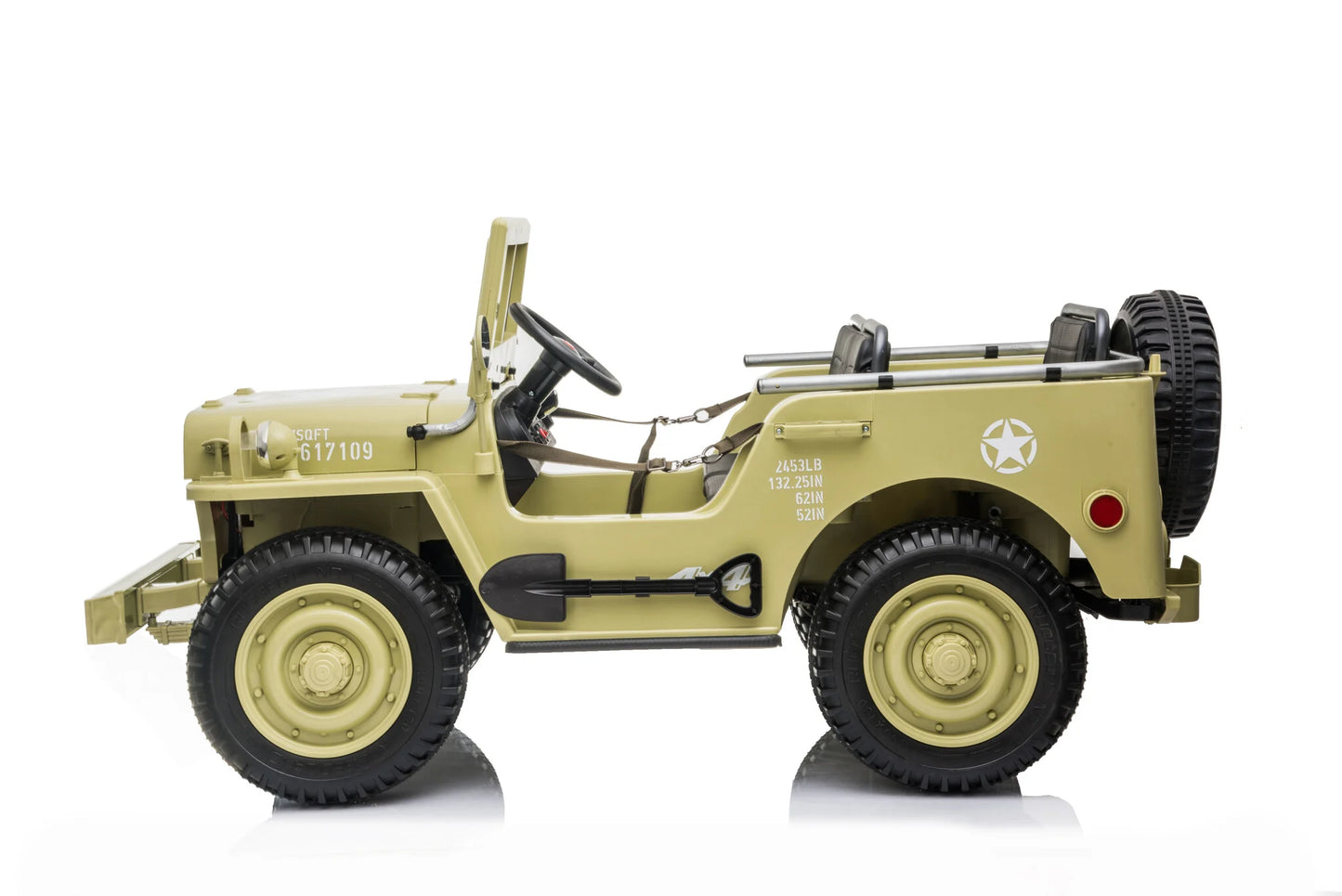 Willy’s Jeep Army 24V Voiture électrique enfant 3 places