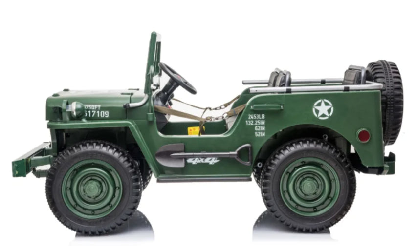Willy’s Jeep Army 24V Voiture électrique enfant 3 places