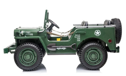 Willy’s Jeep Army 24V Voiture électrique enfant 3 places